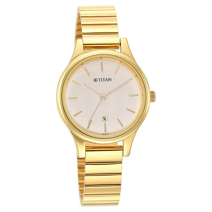 Titan Karishma Beige Dial Analog Stainless Steel Strap watch for Women NS2679YM01