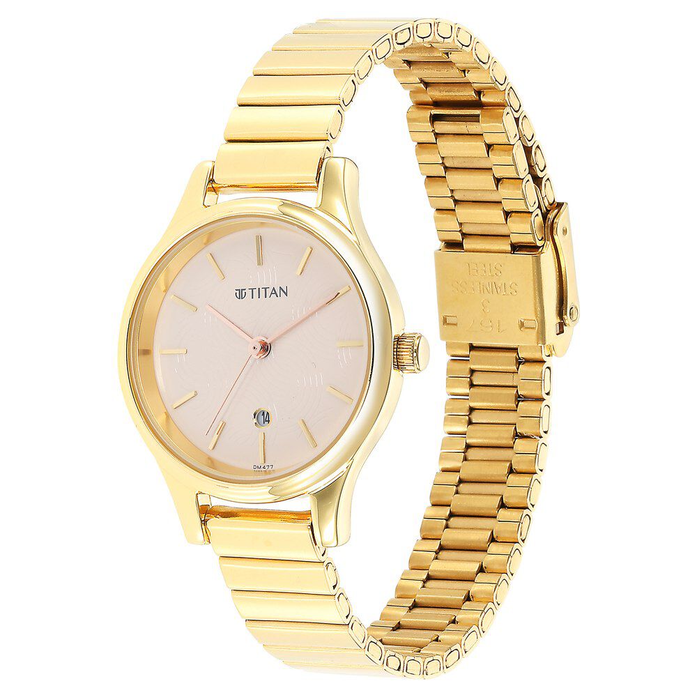 Titan Karishma Beige Dial Analog Stainless Steel Strap watch for Women NS2679YM01
