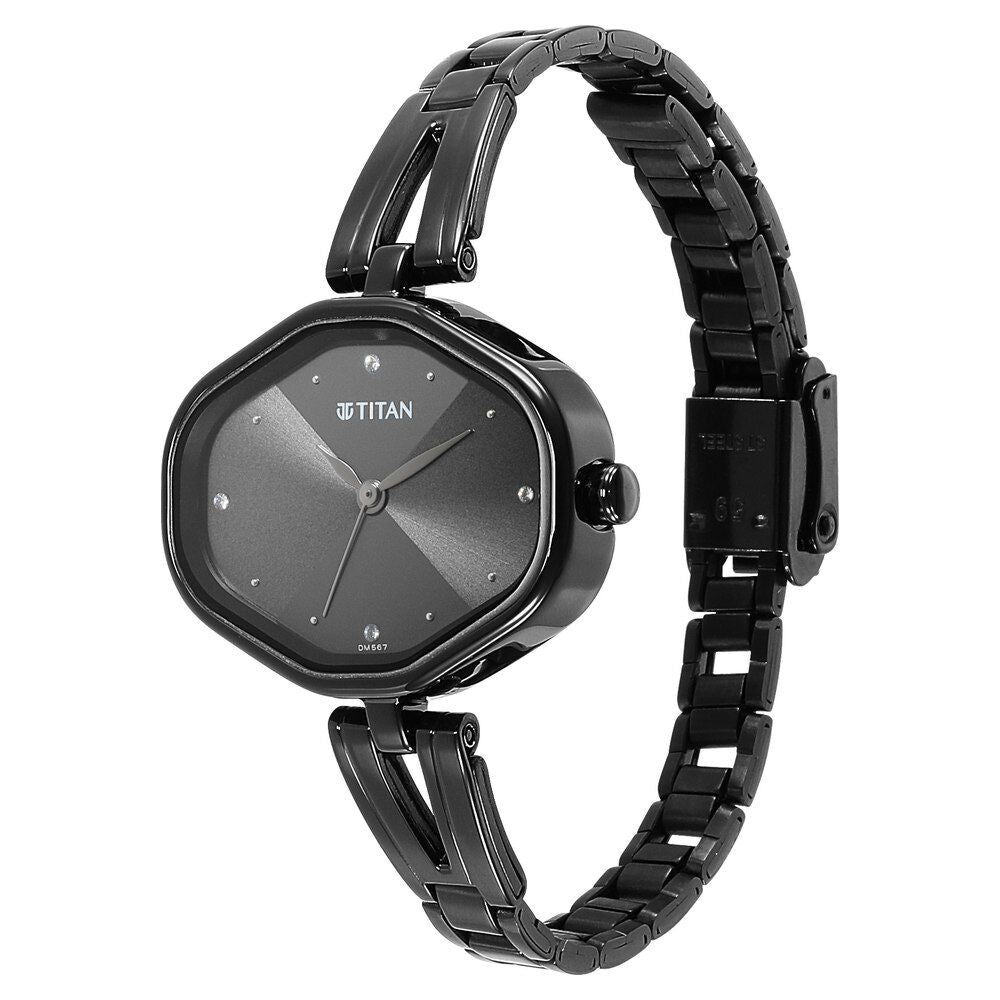 Titan Karishma Black Dial Metal Strap Watch for Women NS2680NM01