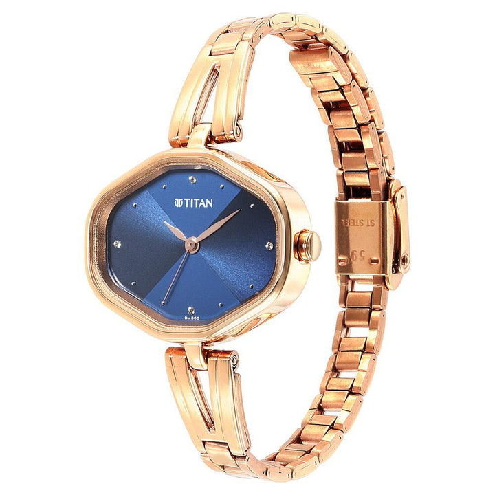 Titan Karishma Blue Dial Metal Strap Watch for Women - The Watch Factory ®