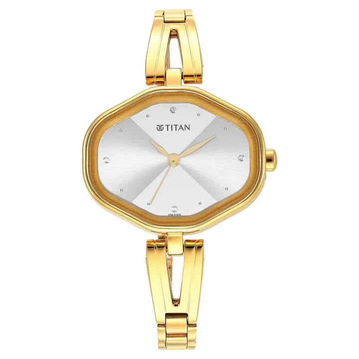 Titan Ladies Karishma White Dial Metal Strap Watch 2680YM01  / NS2680YM01