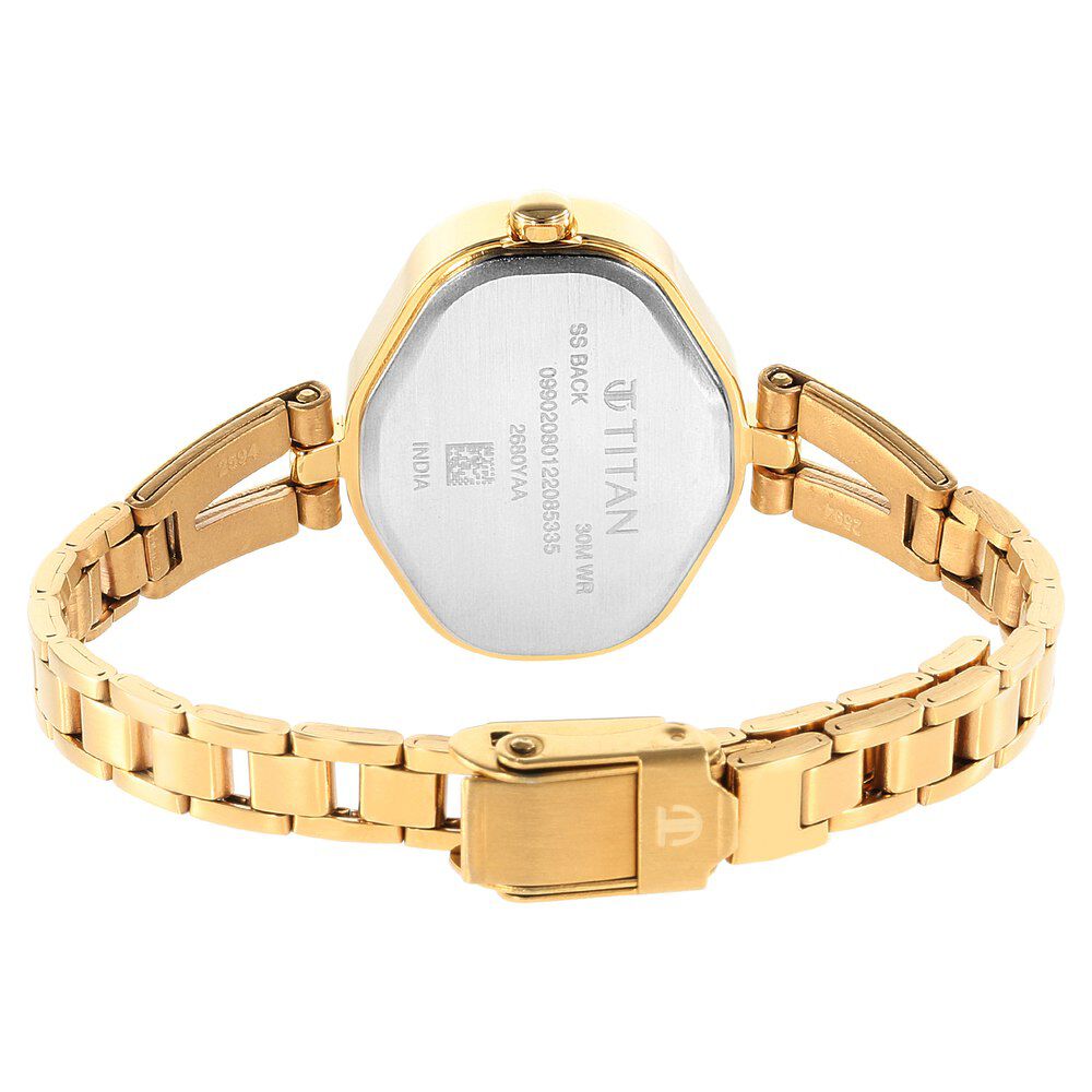 Titan Karishma White Dial Metal Strap Watch for Women NS2680YM01