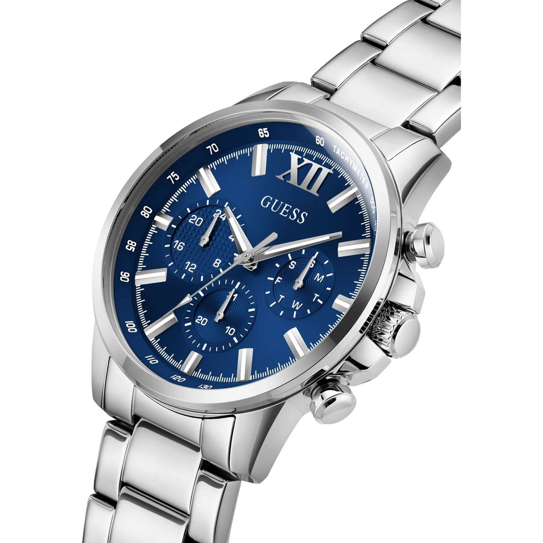 GUESS Mens Silver Tone Multi-function Watch GW0900G4