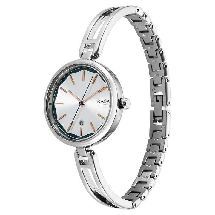 Titan Raga Viva Silver Dial Metal Strap Watch for Women - The Watch Factory ®