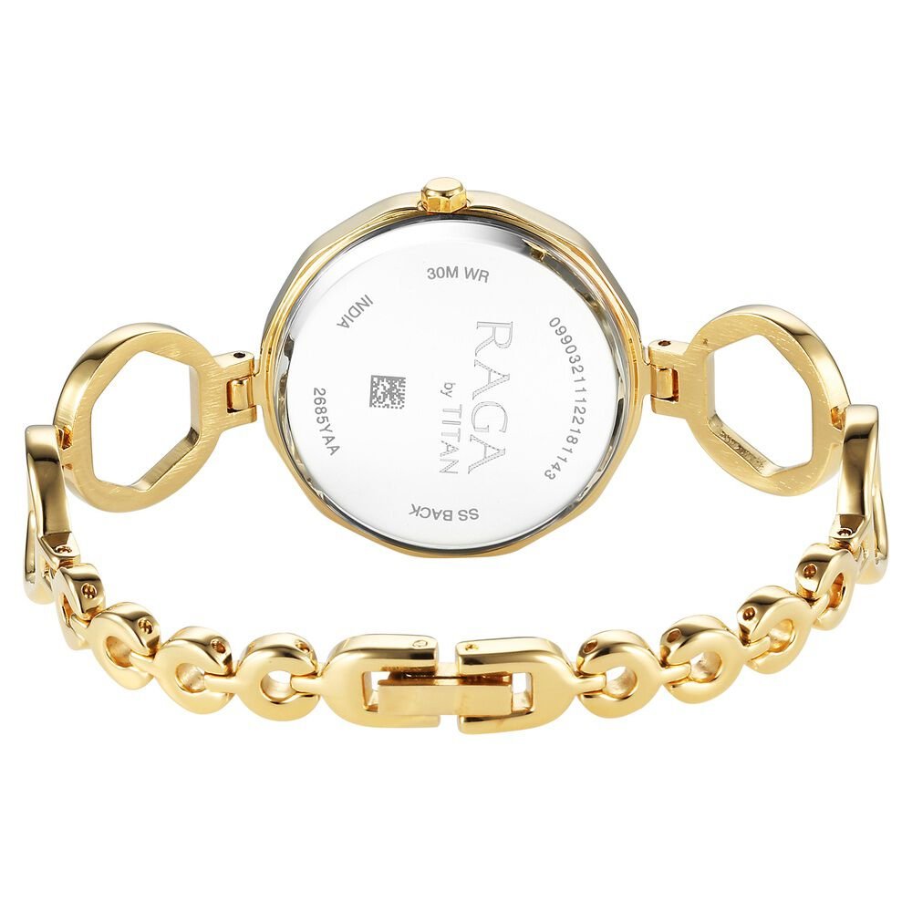Titan Raga Viva Golden Dial Quartz Analog with Date Metal Strap Watch for Women - The Watch Factory ®