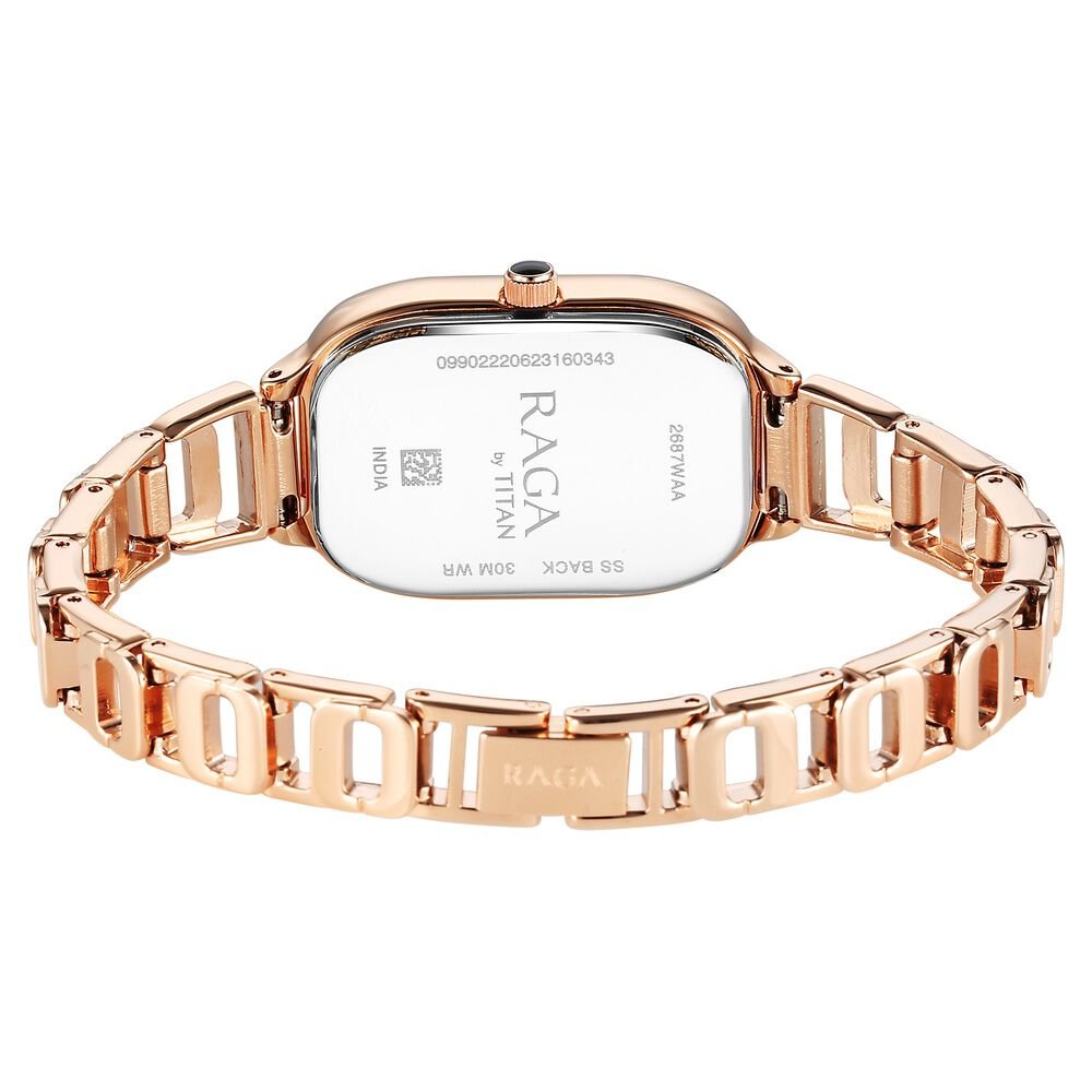 Titan Raga Chic Quartz Analog Black Dial Rose Gold Metal Strap Watch for Women - The Watch Factory ®