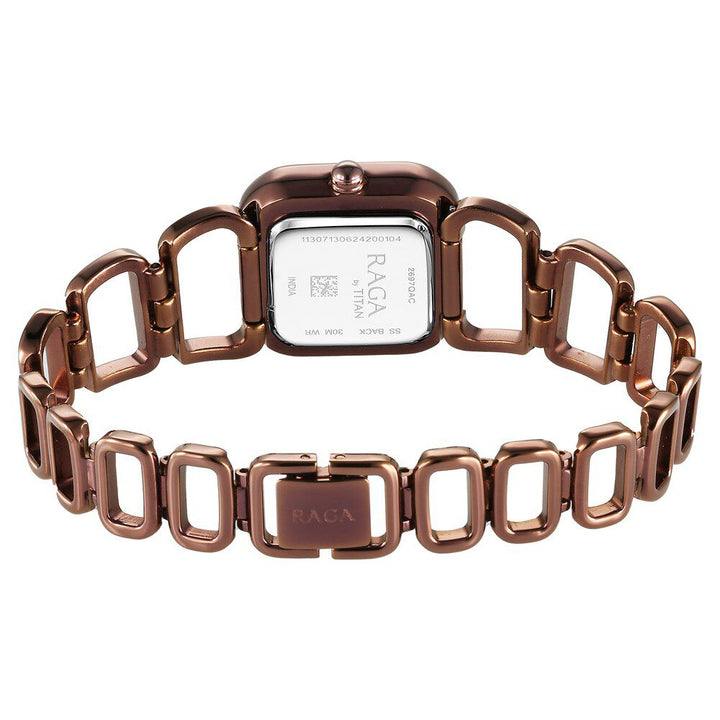 Titan Raga Ascend Quartz Analog Brown Dial With Brown Color Metal Strap Watch For Women 2697QM02