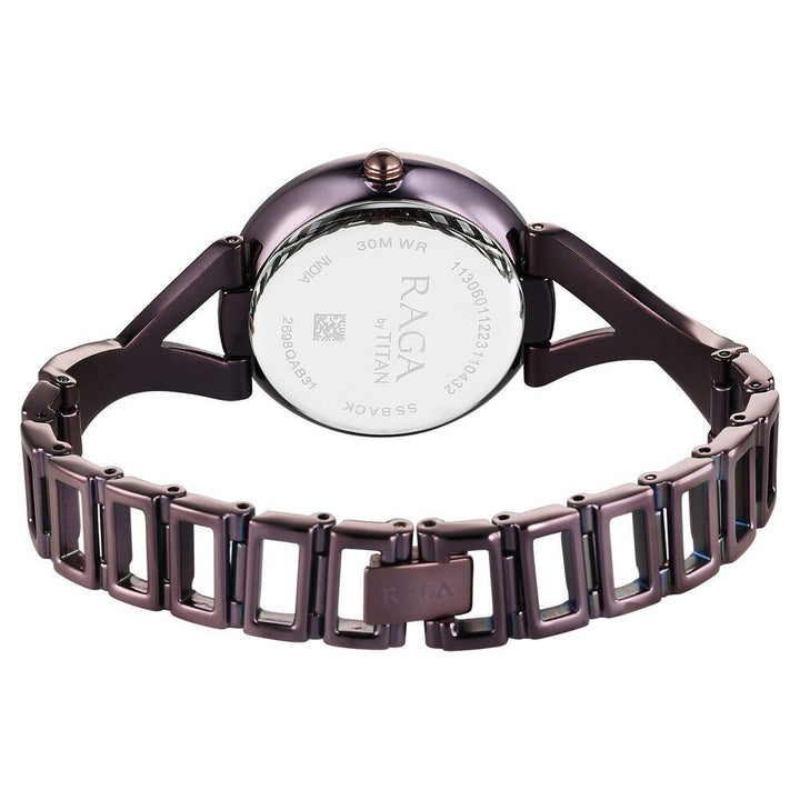 Titan Raga Chic Quartz Analog Brown Dial Metal Strap Watch for Women 2698QM01
