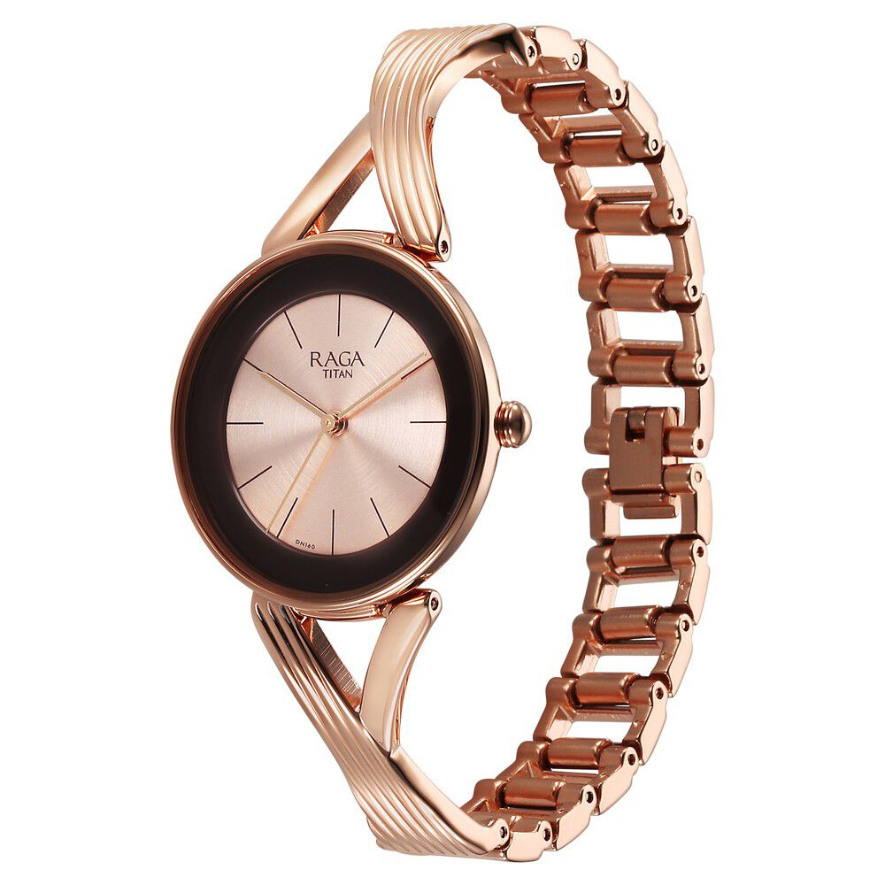 Titan Raga Chic Quartz Analog Rose Gold Dial Metal Strap Watch for Women - The Watch Factory ®