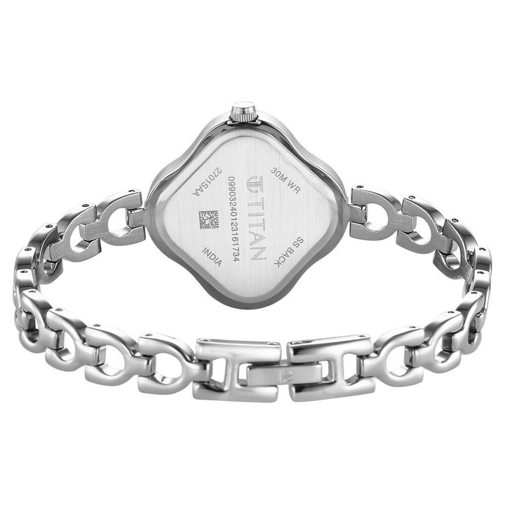 Titan Karishma White Dial Analog Metal Strap Watch for Women NS2701SM01