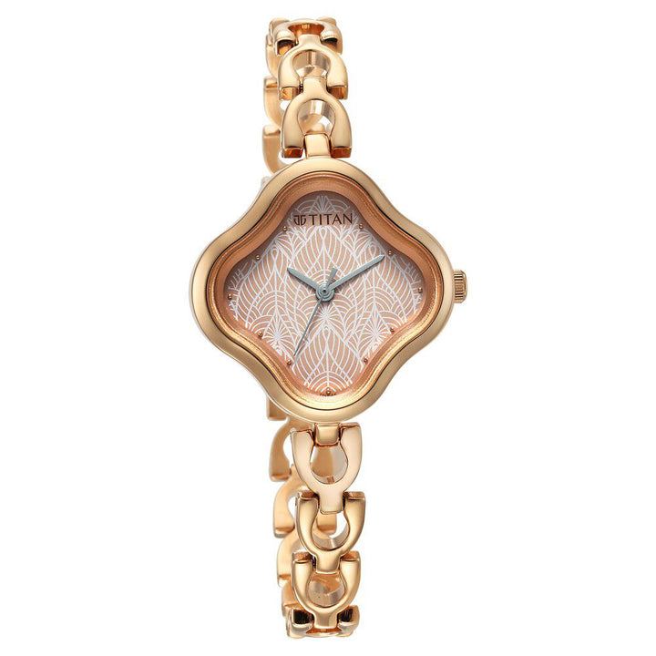 Titan Karishma Rose Gold Analog Metal Strap Watch for Women NS2701WM01
