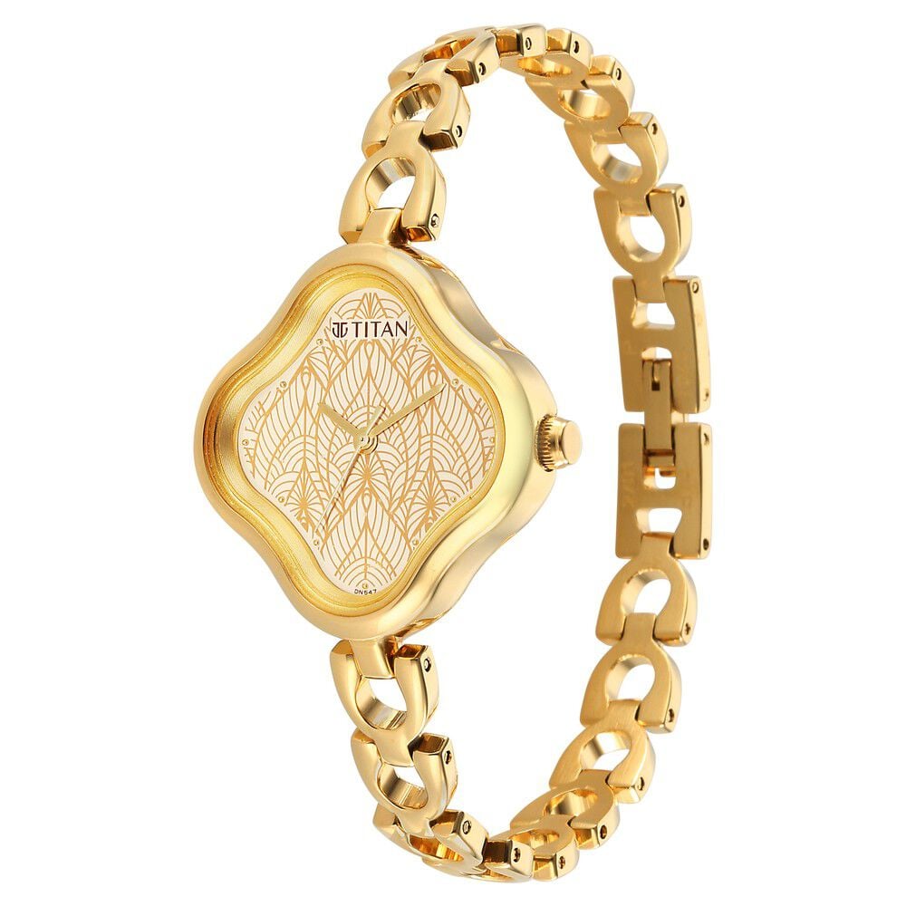 Titan Karishma Beige Dial Analog Metal Strap Watch for Women - The Watch Factory ®