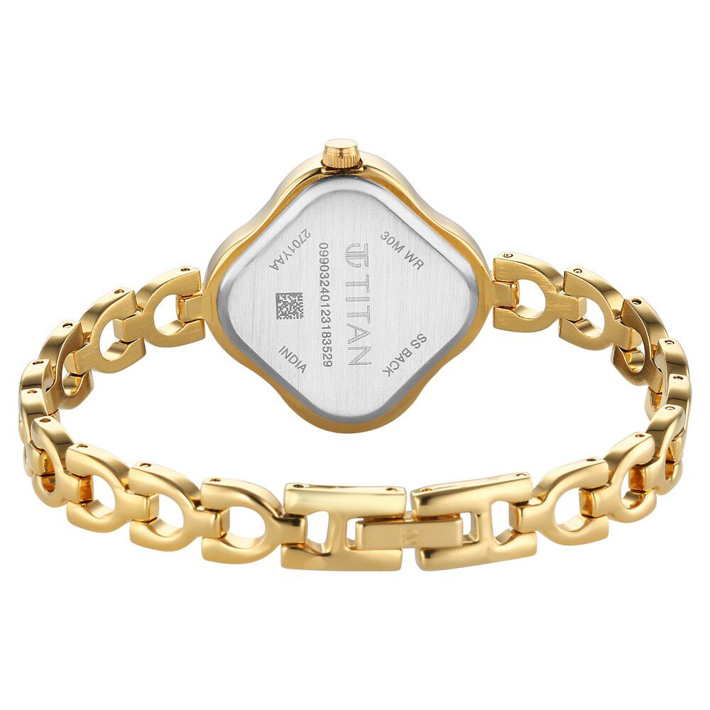 Titan Karishma Beige Dial Analog Metal Strap Watch for Women NS2701YM01