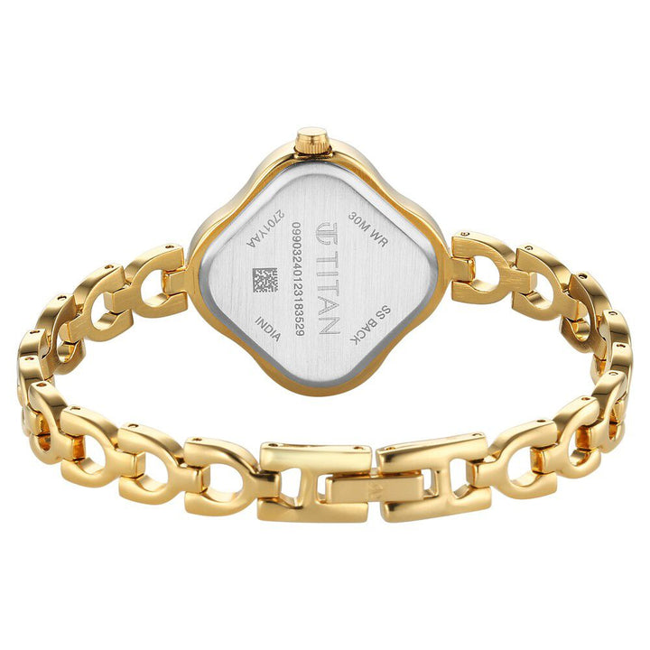 Titan Karishma Beige Dial Analog Metal Strap Watch for Women NS2701YM01