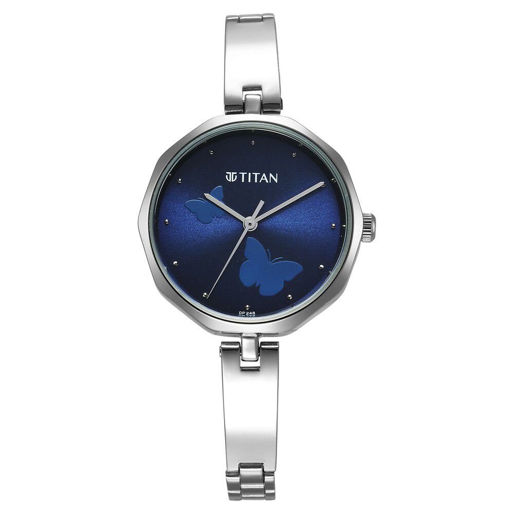 Titan Karishma Quartz Analog Blue Dial Stainless Steel Strap Watch for Women - The Watch Factory ®