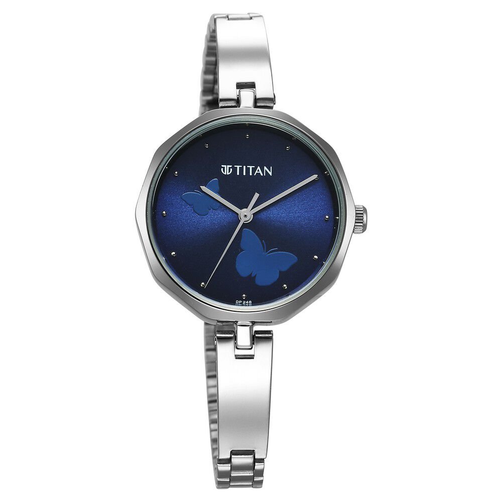 Titan Karishma Quartz Analog Blue Dial Stainless Steel Strap Watch for Women - The Watch Factory ®