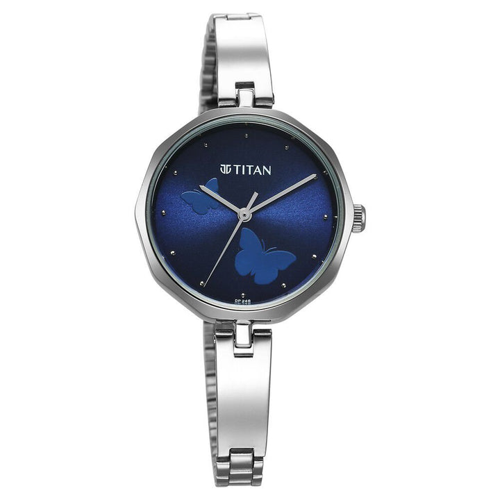 Titan Karishma Quartz Analog Blue Dial Stainless Steel Strap Watch for Women - The Watch Factory ®