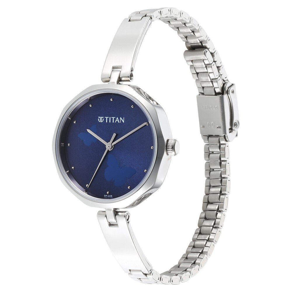 Titan Karishma Quartz Analog Blue Dial Stainless Steel Strap Watch for Women - The Watch Factory ®