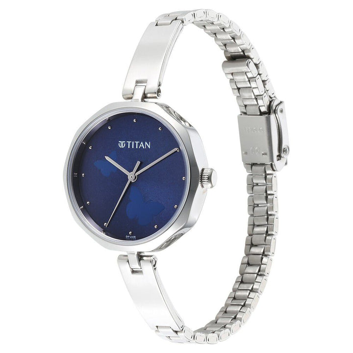 Titan Karishma Quartz Analog Blue Dial Stainless Steel Strap Watch for Women - The Watch Factory ®