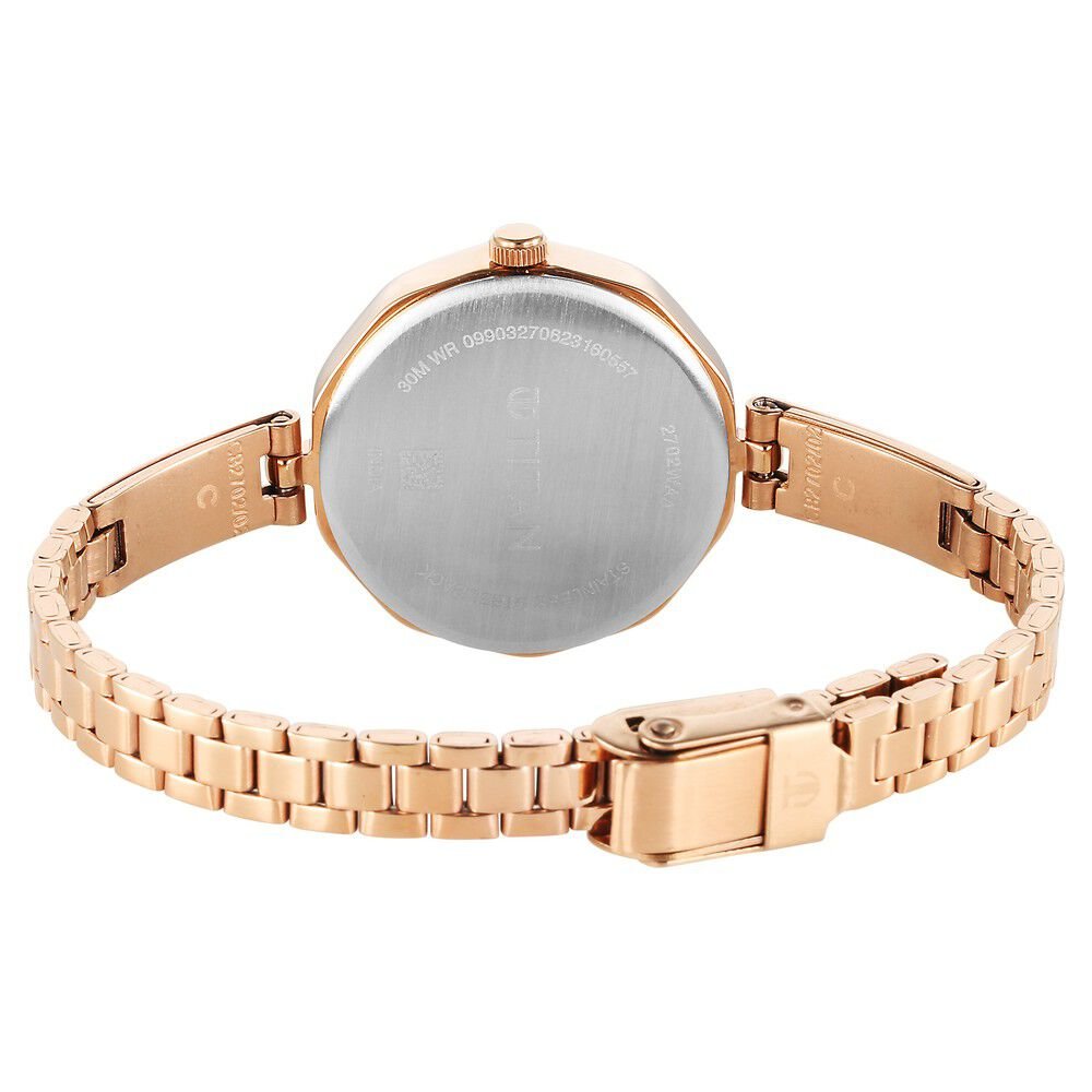 Titan Karishma Quartz Analog Pink Dial Stainless Steel Strap Watch for Women - The Watch Factory ®