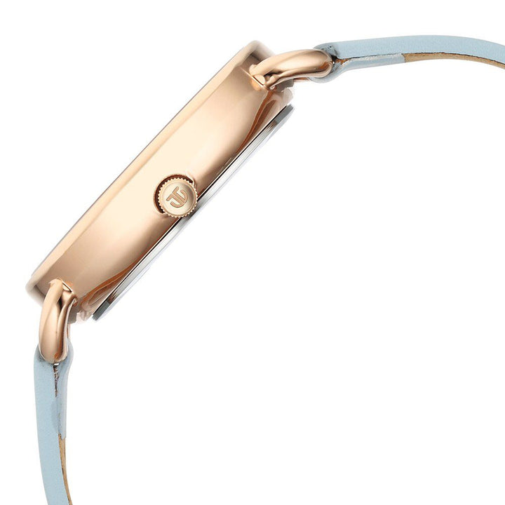 Titan Secluded Quartz Analog Gradient Mother of Pearl Dial Leather Strap Watch For Women 2705WL01