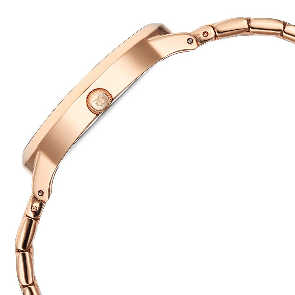 Titan Secluded Quartz Analog Mother Of Pearl Dial Stainless Steel Strap Watch For Women 2707WM01