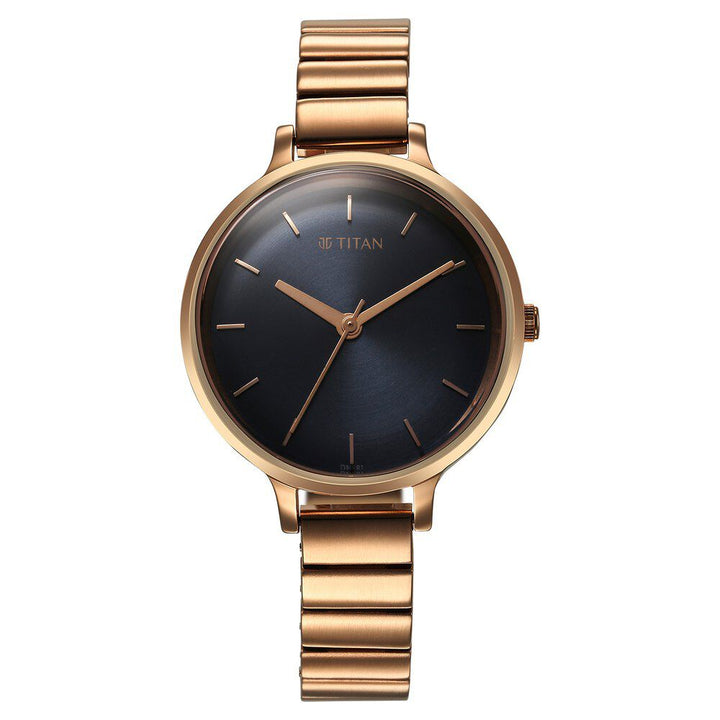 Titan Secluded Quartz Analog Blue Dial Metal Strap Watch For Women 2709WM01