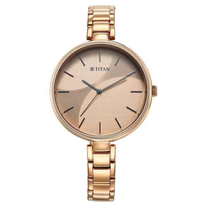 Titan Purple Stackables Quartz Analog Two Toned Dial Stainless Steel Strap Watch for Women - The Watch Factory ®