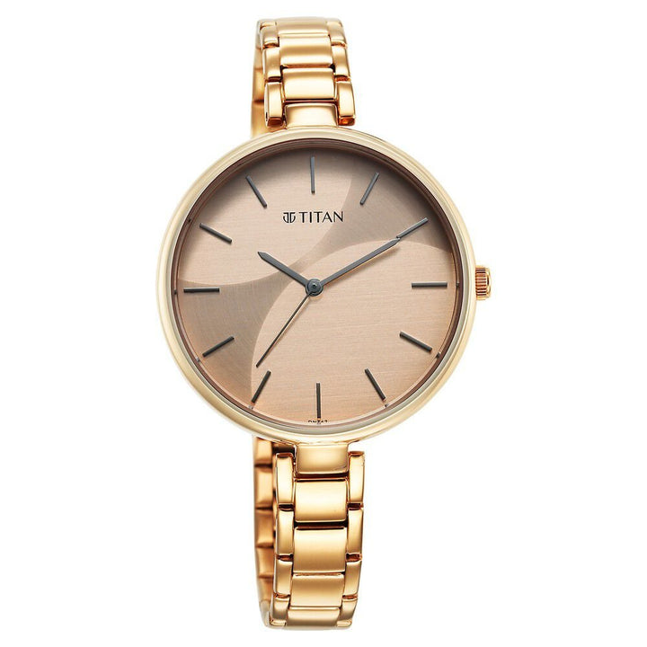 Titan Purple Stackables Quartz Analog Two Toned Dial Stainless Steel Strap Watch for Women - The Watch Factory ®