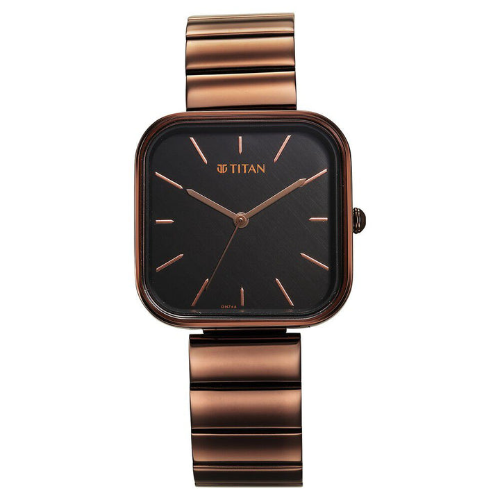 Titan Purple Stackables Quartz Analog Black Dial Stainless Steel Strap Watch for Women - The Watch Factory ®