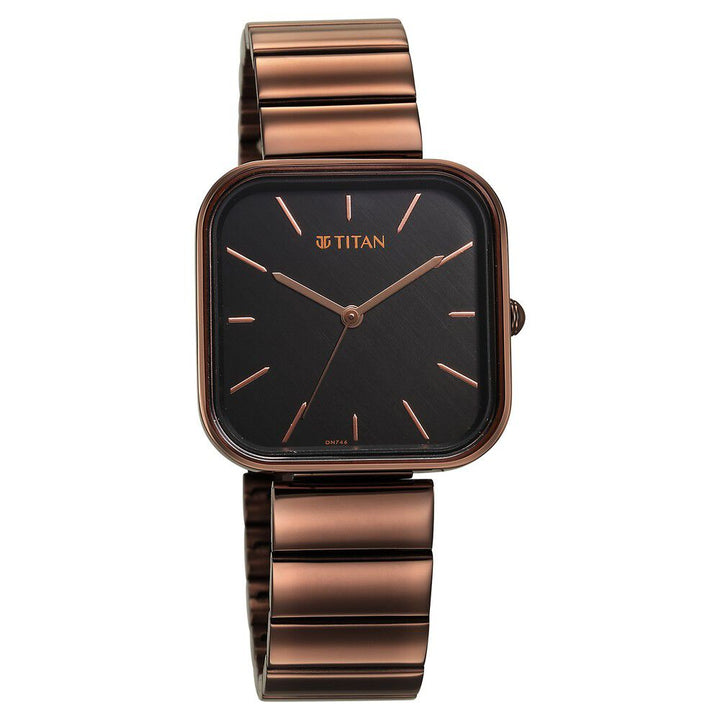 Titan Purple Stackables Quartz Analog Black Dial Stainless Steel Strap Watch for Women - The Watch Factory ®