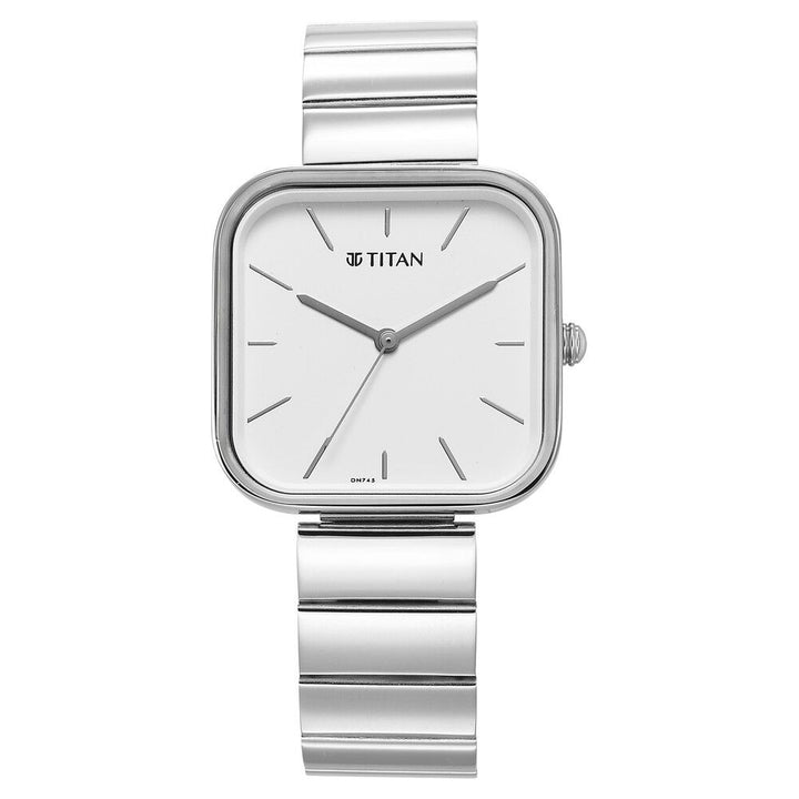 Titan Purple Stackables Quartz Analog White Dial Stainless Steel Strap Watch for Women - The Watch Factory ®