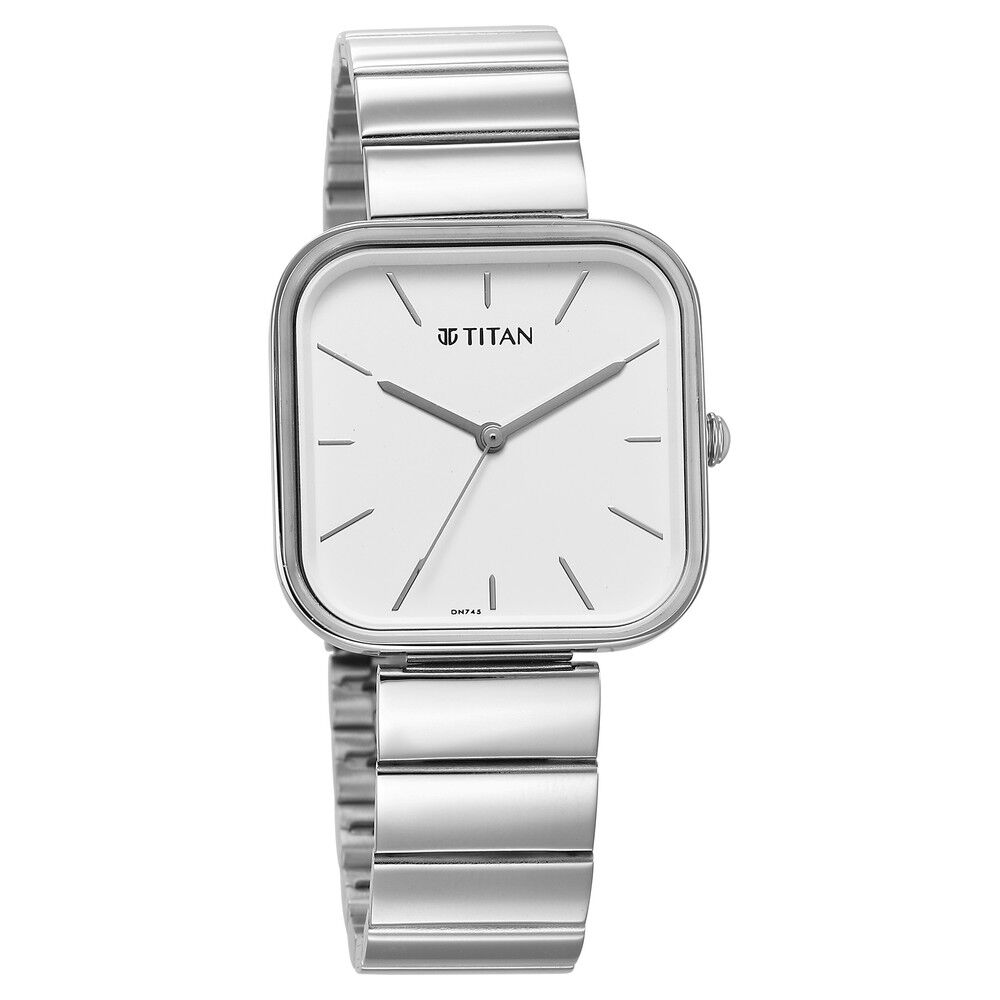 Titan Purple Stackables Quartz Analog White Dial Stainless Steel Strap Watch for Women - The Watch Factory ®