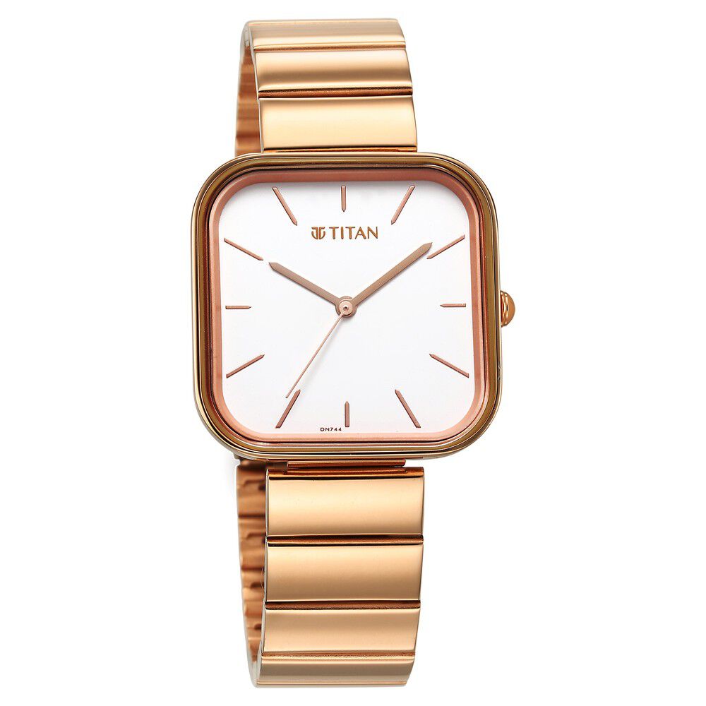 Titan Purple Stackables Quartz Analog White Dial Stainless Steel Strap Watch for Women - The Watch Factory ®