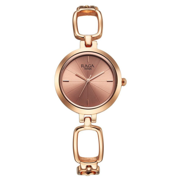 Titan Raga Quartz Analog Rose Gold Round Dial Rose Gold Metal Strap Watch For Women - The Watch Factory ®