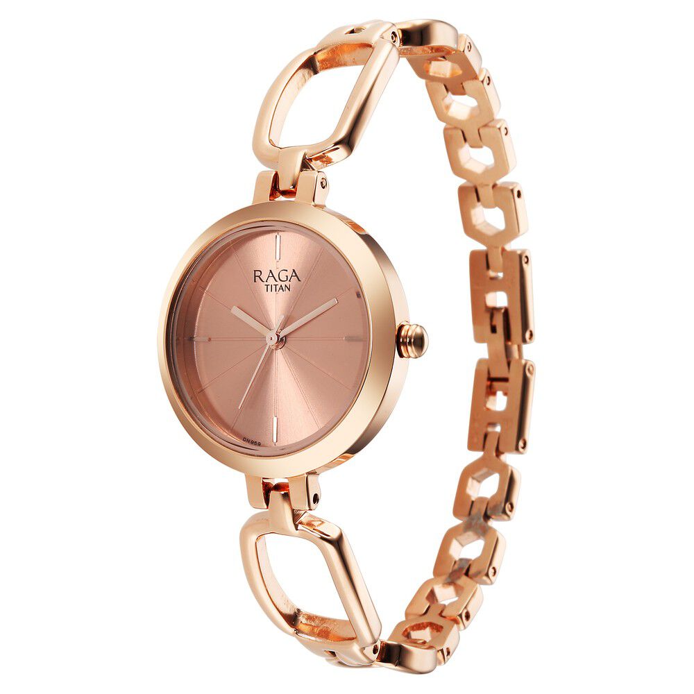 Titan Raga Rose Gold Dial Watch for Women 2725WM01