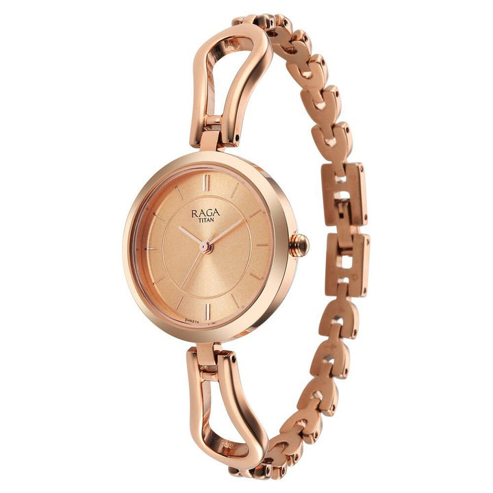 Titan Raga Quartz Analog Rose Gold Dial Rose Gold Metal Strap Watch For Women - The Watch Factory ®