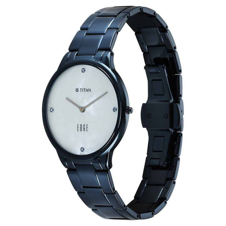 Titan Edge Metal Ladies Allure Quartz Analog Rich Mother Of Pearl Dial Stainless Steel Strap Watch For Women - The Watch Factory ®