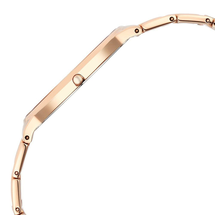 Titan Edge Metal Ladies Allure Quartz Analog Mother Of Pearl Round Shaped Dial Rose Gold Stainless Steel Strap Watch For Women - The Watch Factory ®