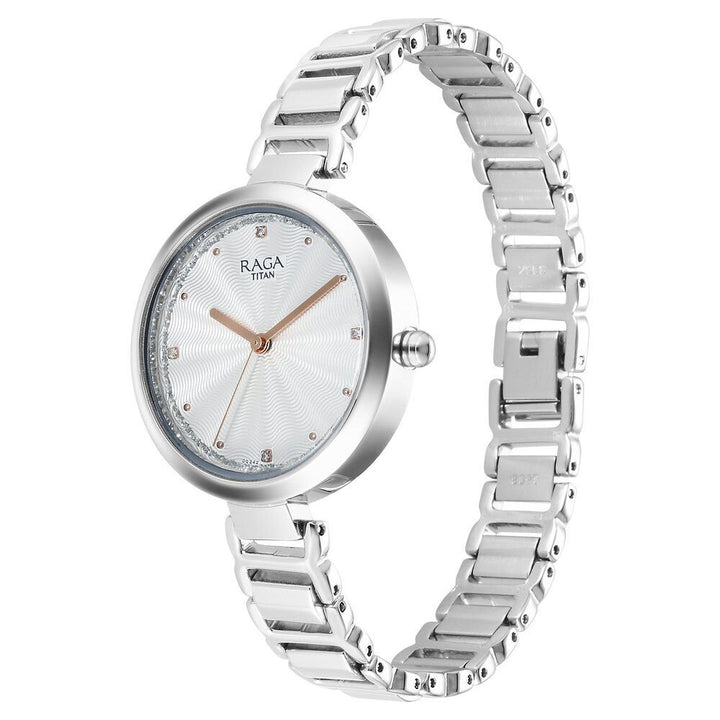 Titan Raga Memoirs Quartz Analog Silver Dial With Silver Color Metal Strap Watch For Women - The Watch Factory ®