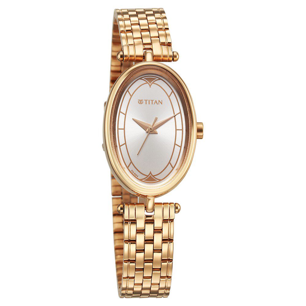 Titan Karishma Quartz Analog Silver Dial Rose Gold Stainless Steel Strap Watch For Women 2758WM01