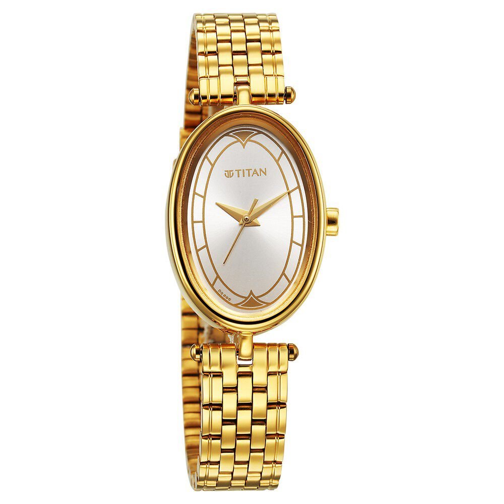 Titan Karishma Quartz Analog Silver Dial Golden Stainless Steel Strap Watch For Women - The Watch Factory ®