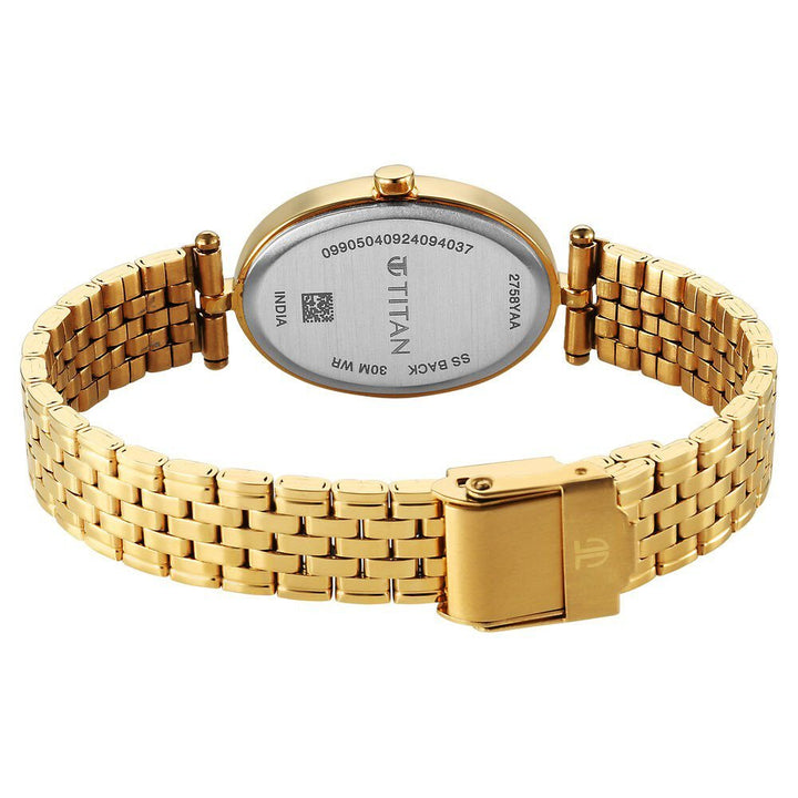 Titan Karishma Quartz Analog Silver Dial Golden Stainless Steel Strap Watch For Women - The Watch Factory ®