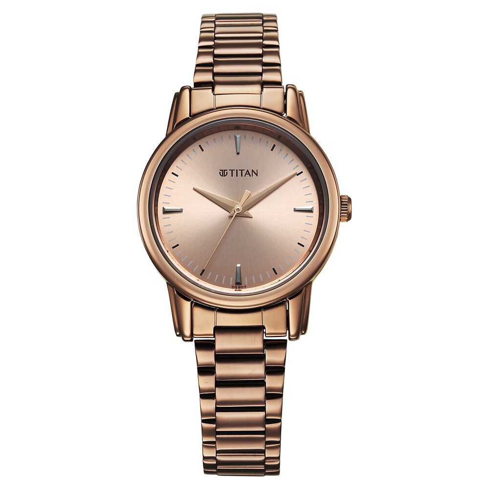 Titan, 2531YL02, Womens Watch Raga Collection Analog, Gold Dial Brown Leather Band Price In