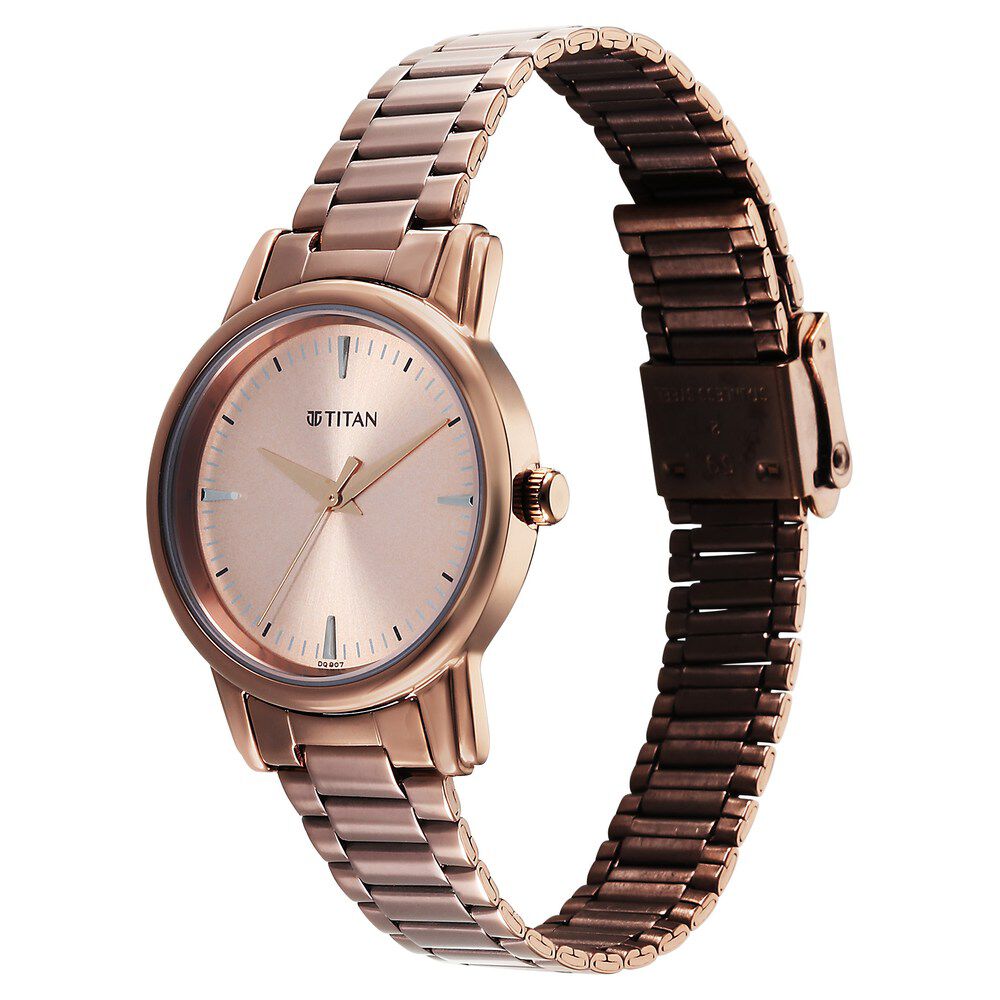 Titan Karishma Quartz Analog Brown Dial Brown Stainless Steel Strap Watch For Women 2760QM02