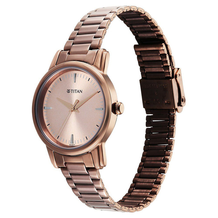 Titan Karishma Quartz Analog Brown Dial Brown Stainless Steel Strap Watch For Women 2760QM02