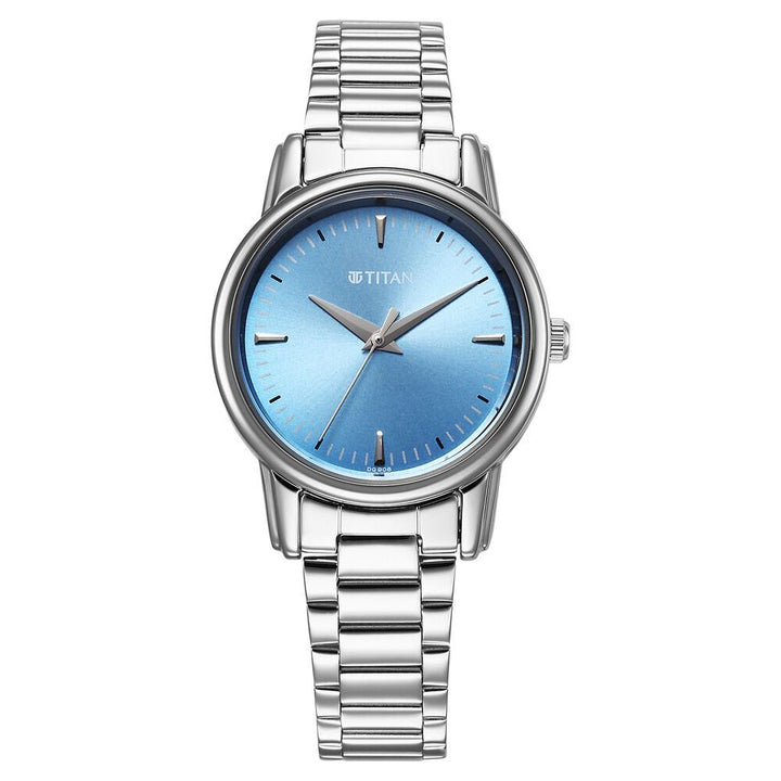 Titan Karishma Quartz Analog Blue Dial Silver Stainless Steel Strap Watch For Women - The Watch Factory ®