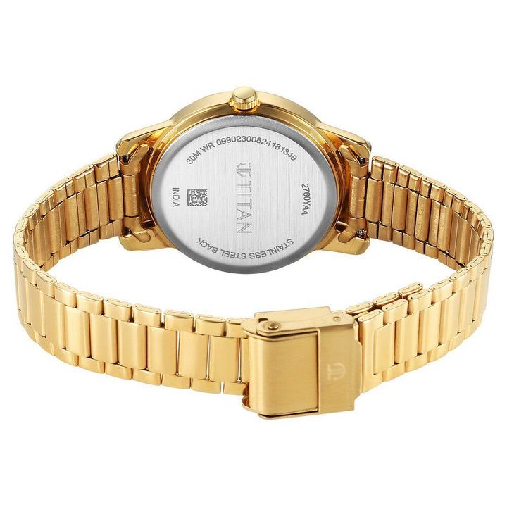 Titan Karishma Quartz Analog Silver Dial Golden Stainless Steel Strap Watch For Women - The Watch Factory ®