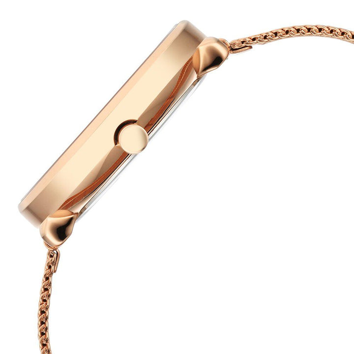 Titan Neo Analog with Day and Date Mother Of Pearl Dial Rose Gold Color Stainless Steel Strap Watch For Women