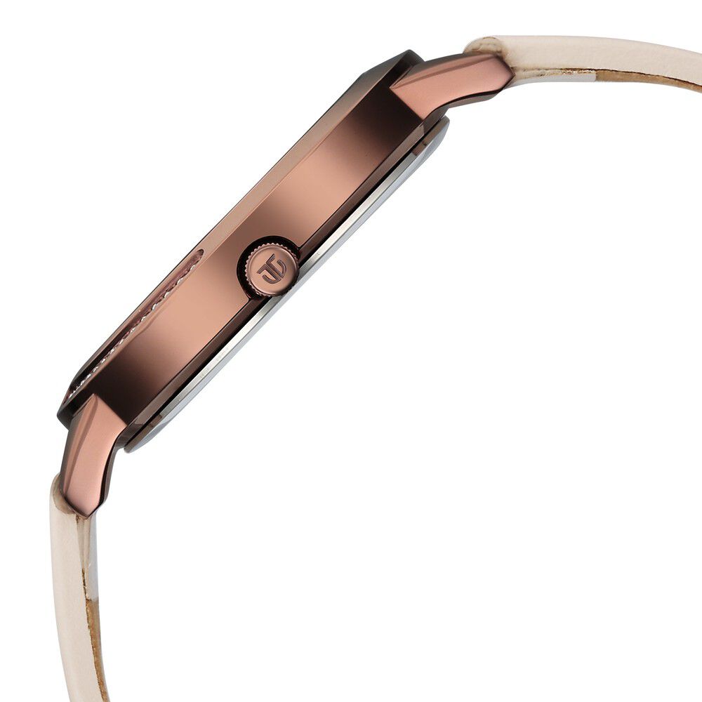 Titan Razzle Dazzle Quartz Analog Brown Dial Leather Strap Watch For Women 2764QL01